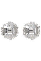 self-portrait Women's Crystal Flower Earrings Silver, view 2