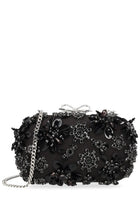 self-portrait Women's Floral Crystal Clutch Bag Black