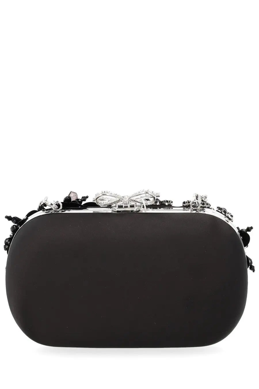 self-portrait Women's Floral Crystal Clutch Bag Black, view 3