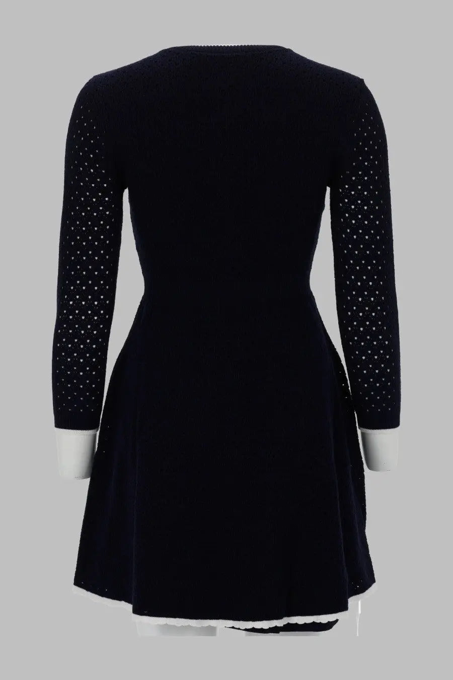 self-portrait Women's Mini Abito in Maglia Con Fiocco Blue