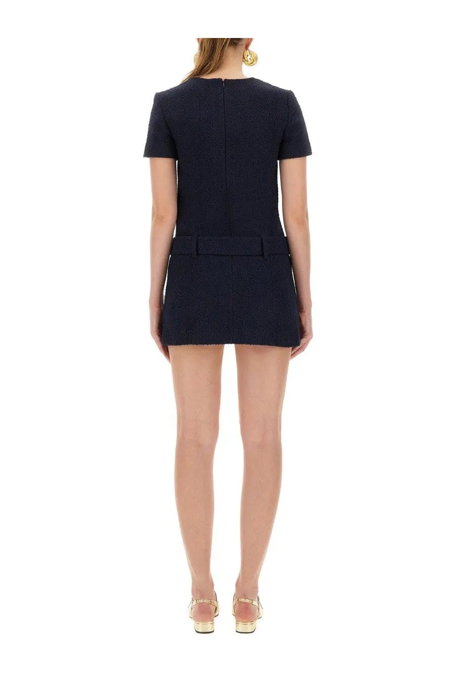 self-portrait Women's Mini Boucle Dress Blue, view 3