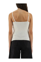 self-portrait Women's Ribbed Knit Top White, view 3
