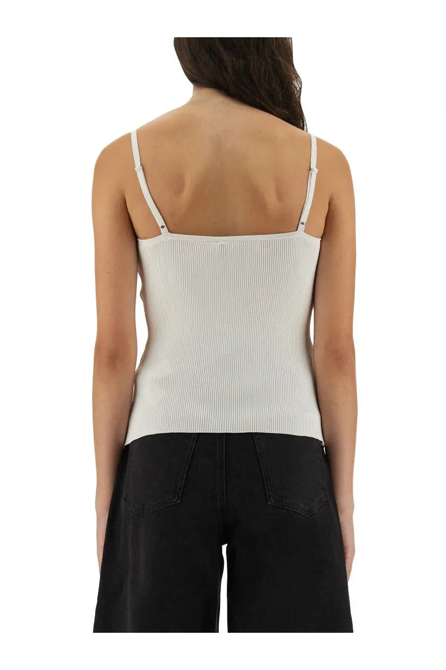 self-portrait Women's Ribbed Knit Top White, view 3