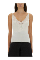 self-portrait Women's Ribbed Knit Top White