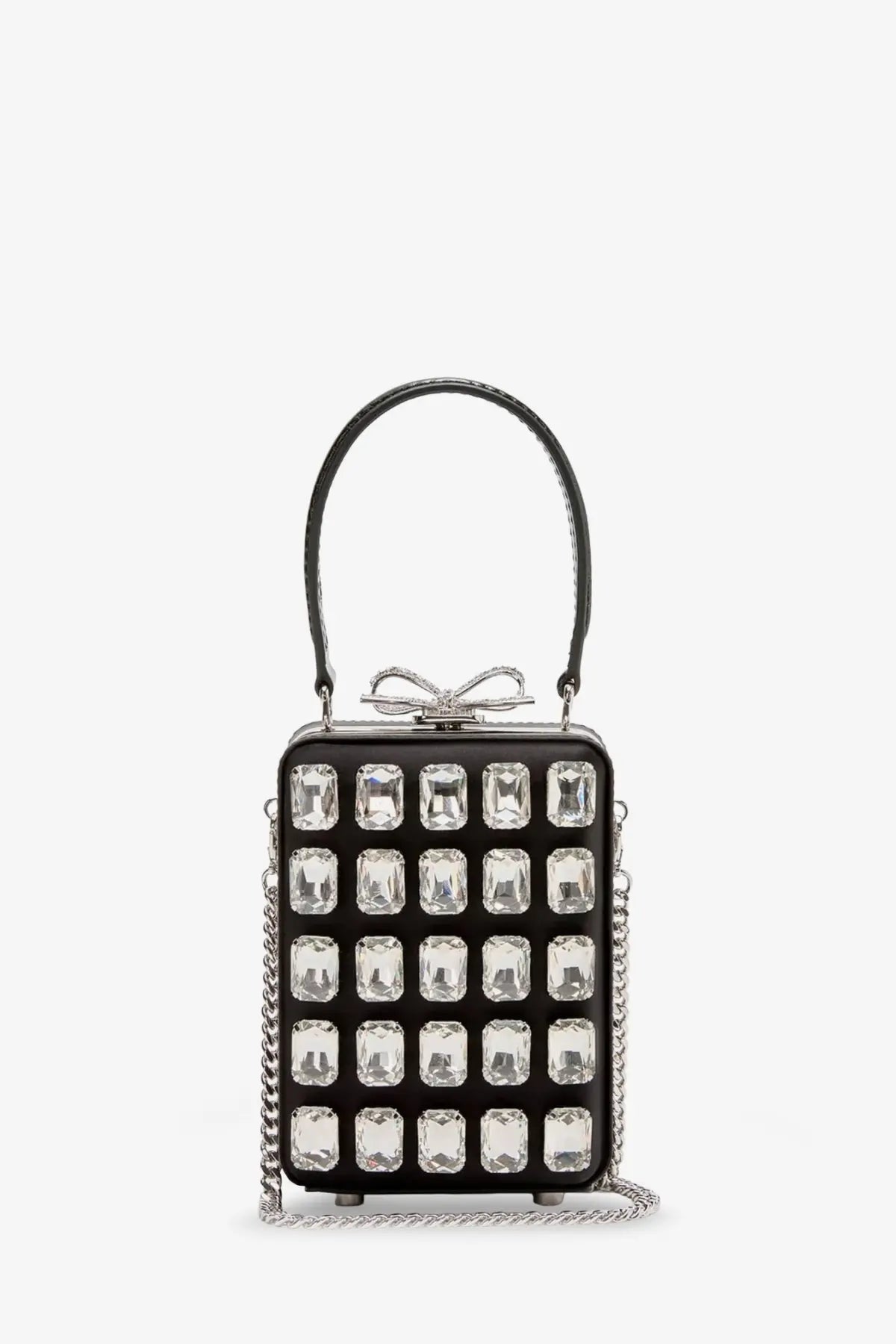 self-portrait Women's Satin Shoulder Bag Black