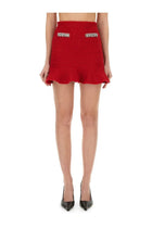 self-portrait Women's Textured Knit Skirt Red