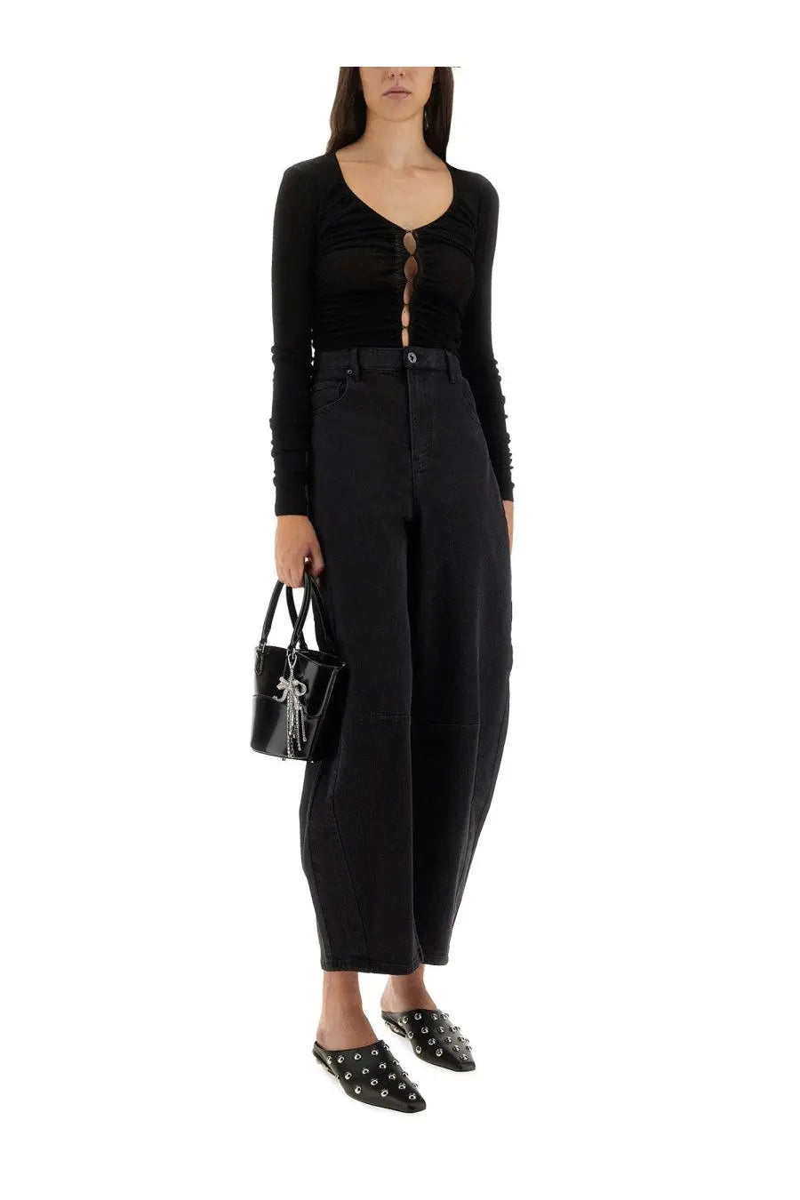 self-portrait Women's Viscose Knit Top Black, view 2