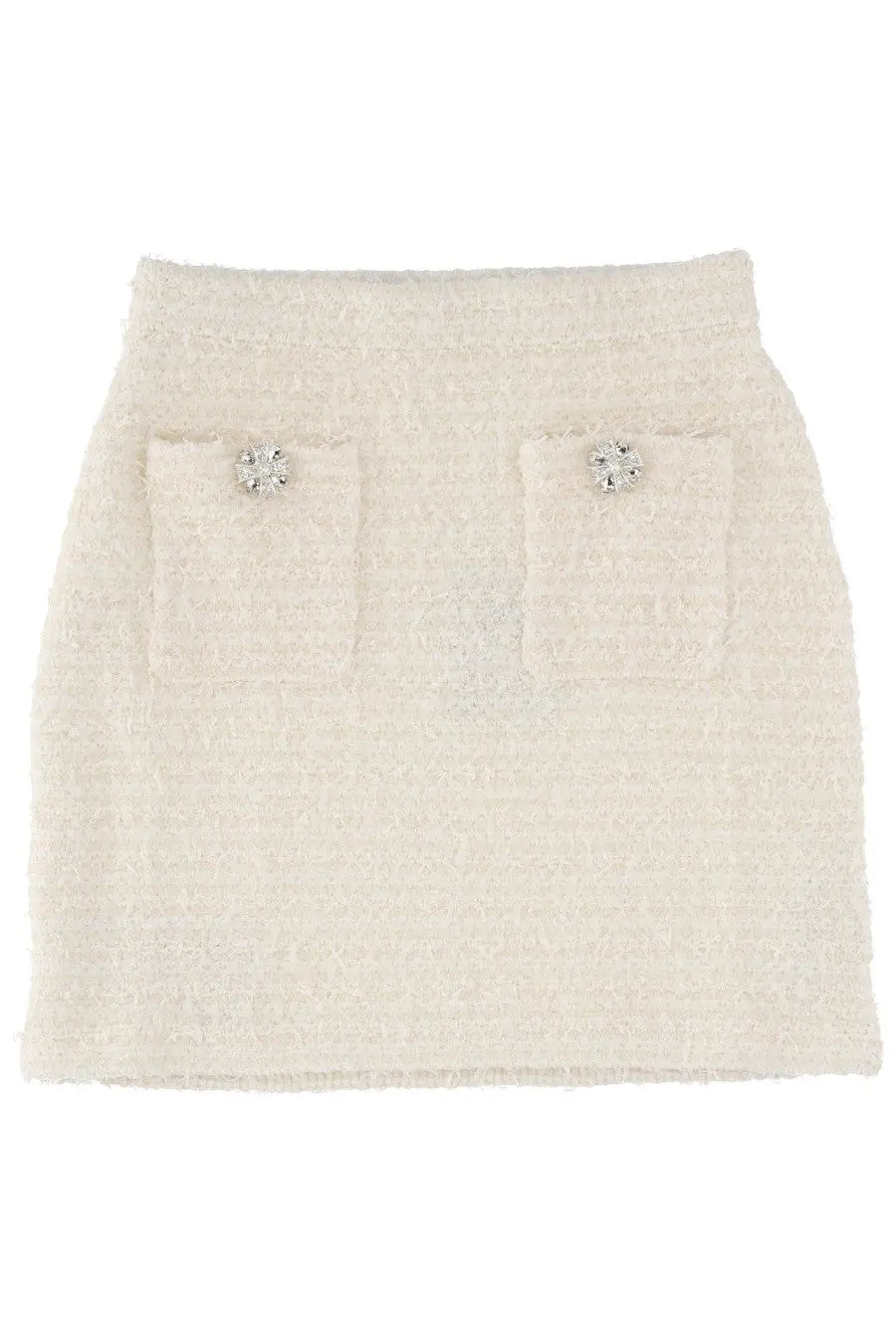 self-portrait Women's Wool Miniskirt White