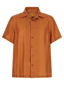 Fendi Selleria Stitching Silk Shirt Orange