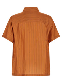 Fendi Selleria Stitching Silk Shirt Orange