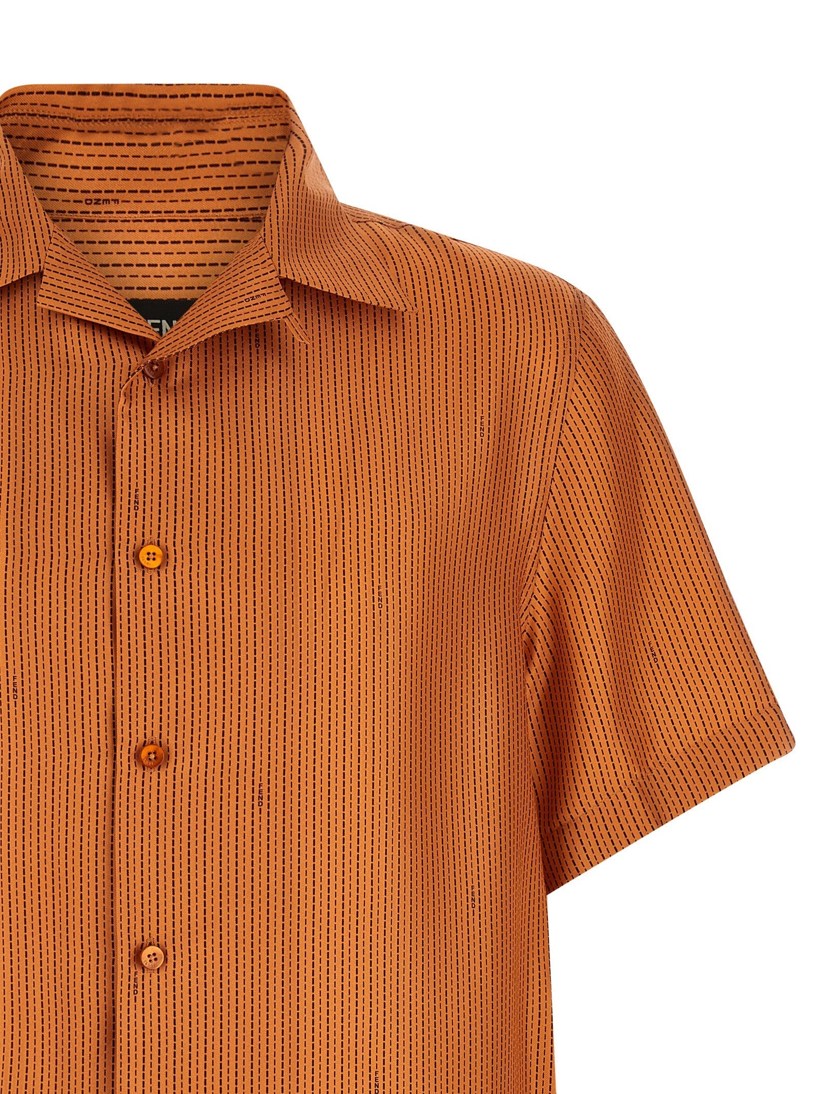 Fendi Selleria Stitching Silk Shirt Orange