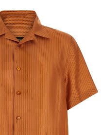 Fendi Selleria Stitching Silk Shirt Orange