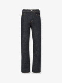 Fendi Women's Selvedge Slim Five Pockets Jeans Blue