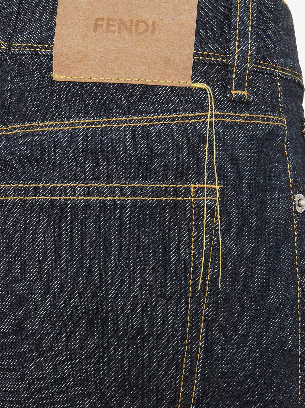 Fendi Women's Selvedge Slim Five Pockets Jeans Blue, view 3
