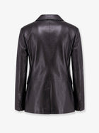 ARMA Women's Sema Single Breasted Leather Blazer Black