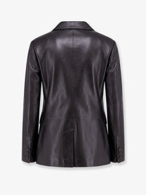 ARMA Women's Sema Single Breasted Leather Blazer Black