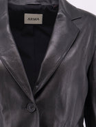 ARMA Women's Sema Single Breasted Leather Blazer Black