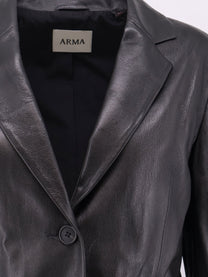 ARMA Women's Sema Single Breasted Leather Blazer Black
