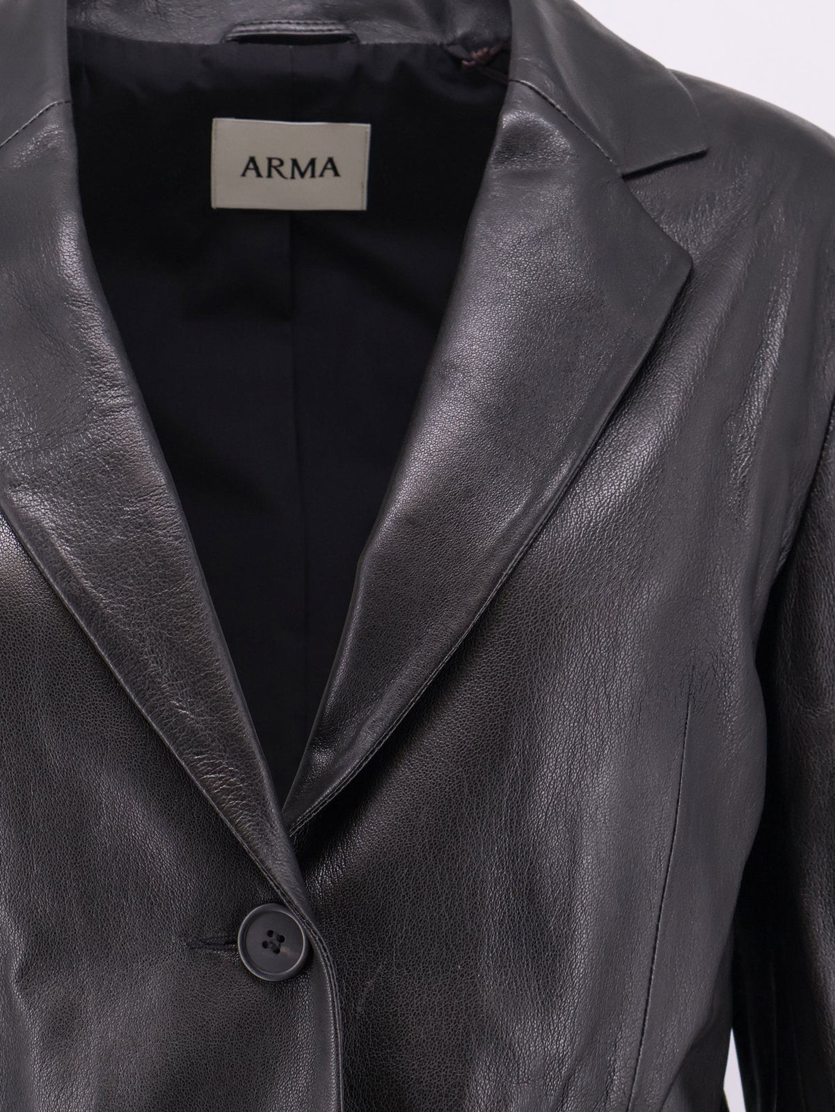 ARMA Women's Sema Single Breasted Leather Blazer Black