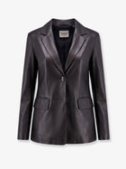 ARMA Women's Sema Single Breasted Leather Blazer Black