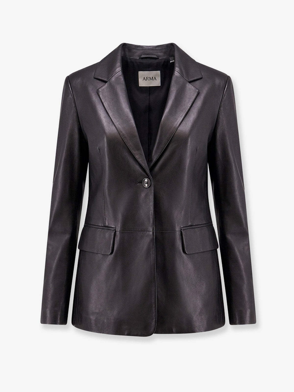 ARMA Women's Sema Single Breasted Leather Blazer Black