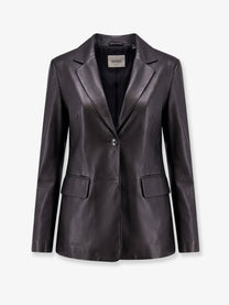 ARMA Women's Sema Single Breasted Leather Blazer Black