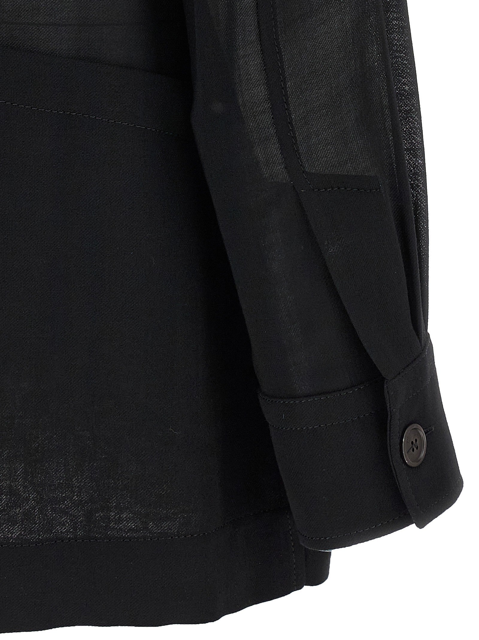 Ferragamo Semi Sheer Wool Jacket Black