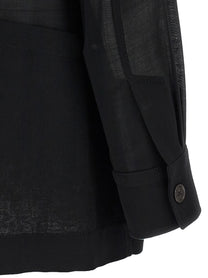 Ferragamo Semi Sheer Wool Jacket Black
