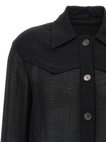 Ferragamo Semi Sheer Wool Jacket Black