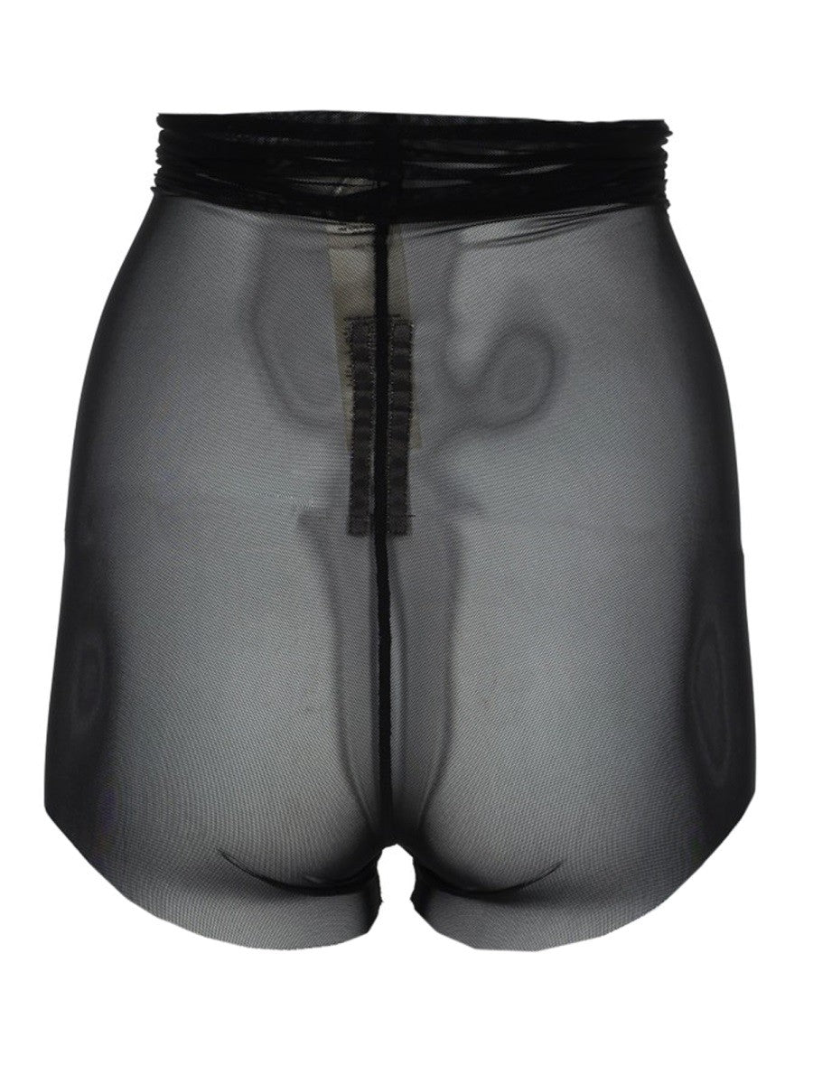 Rick Owens Women's Semi Transparent High Waisted Shorts Black