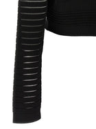 Balmain Semi Transparent Stripes Cardigan Black, view 4