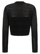 Balmain Semi Transparent Stripes Cardigan Black, view 2