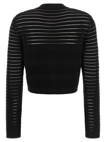 Balmain Semi Transparent Stripes Cardigan Black