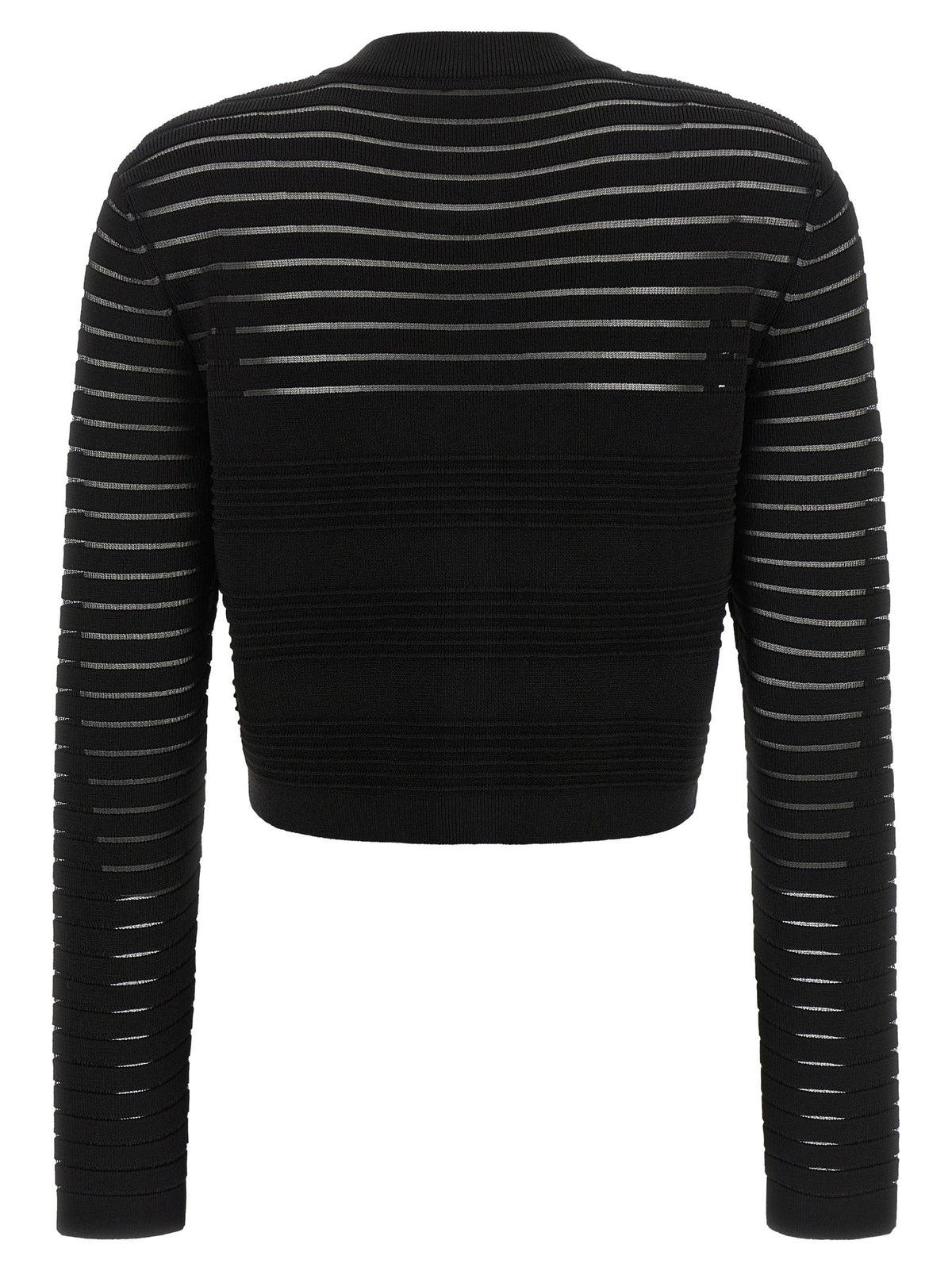 Balmain Semi Transparent Stripes Cardigan Black, view 2