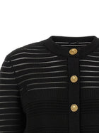 Balmain Semi Transparent Stripes Cardigan Black, view 3
