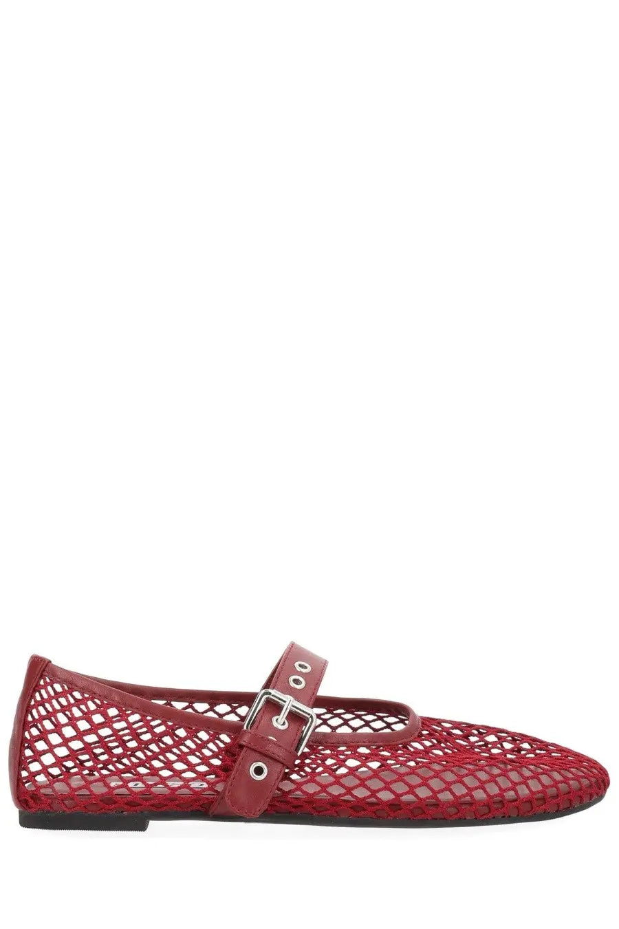 Senso women’s ballerina carina red red mesh mary jane flat shoe with silver buckle and leather strap
