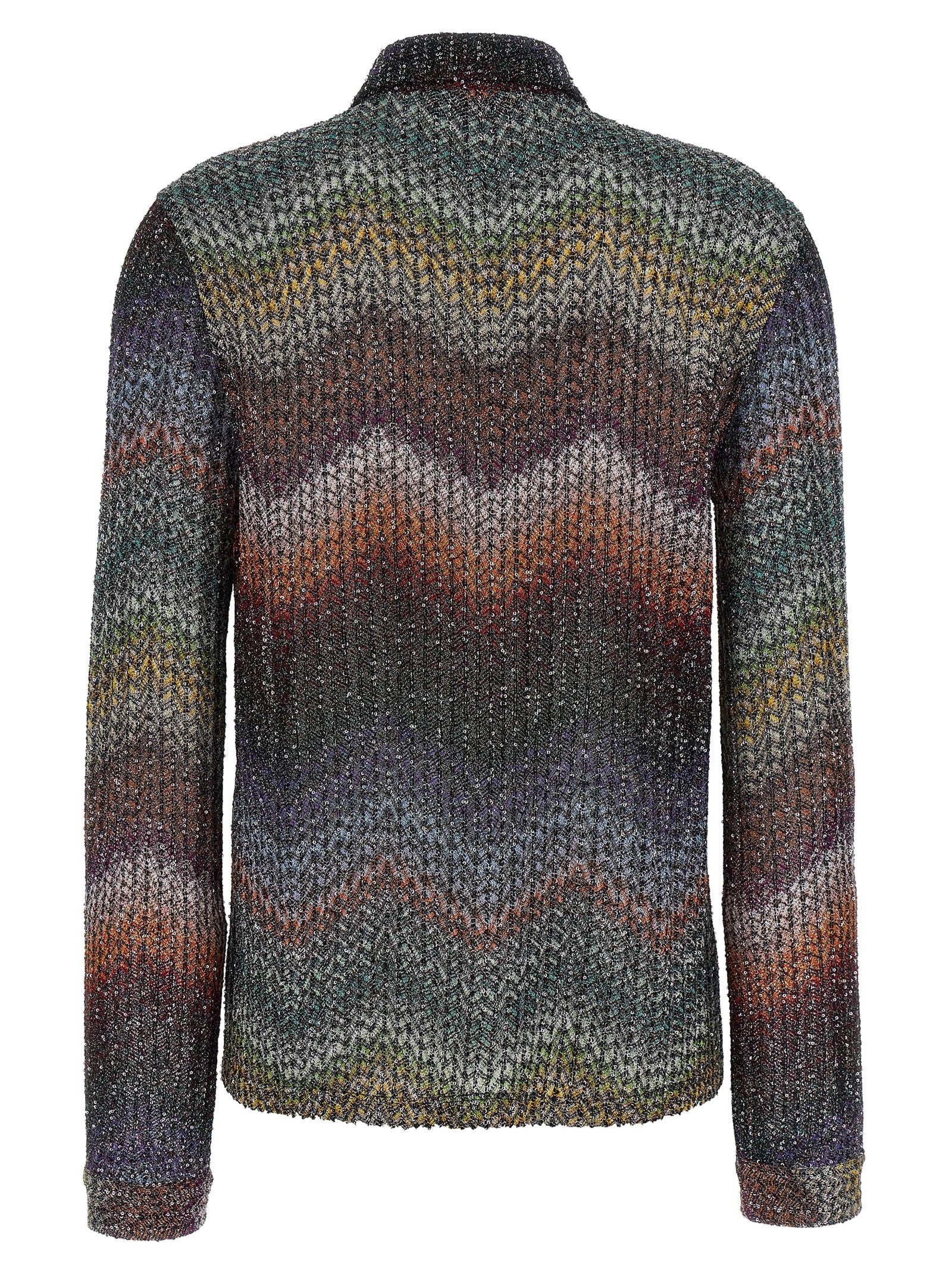 Missoni Sequin and Lamé Viscose Shirt Gold