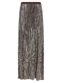 paco rabanne Sequin and Pearl Skirt Brown