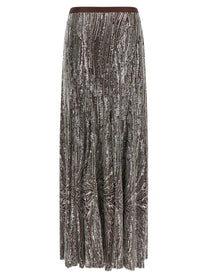 paco rabanne Sequin and Pearl Skirt Brown