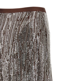 paco rabanne Sequin and Pearl Skirt Brown
