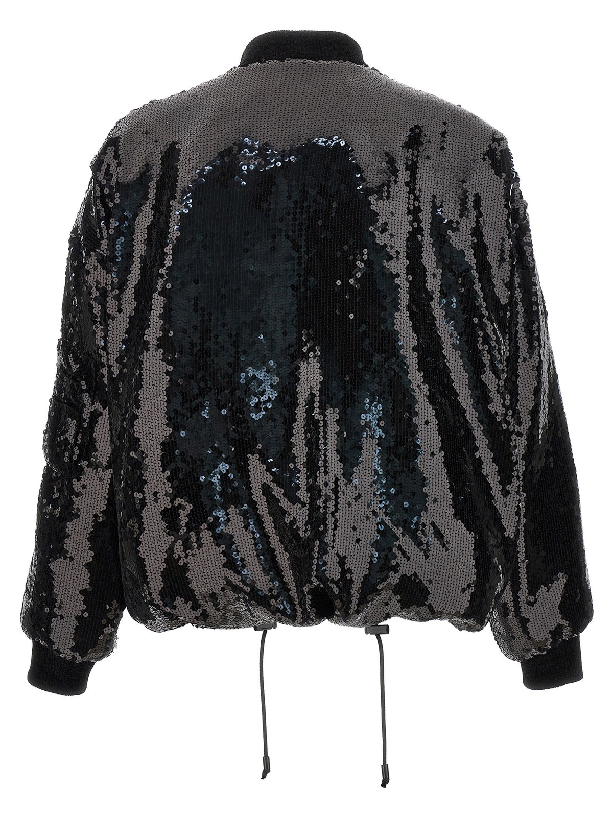 Alexandre Vauthier Sequin Bomber Jacket Black