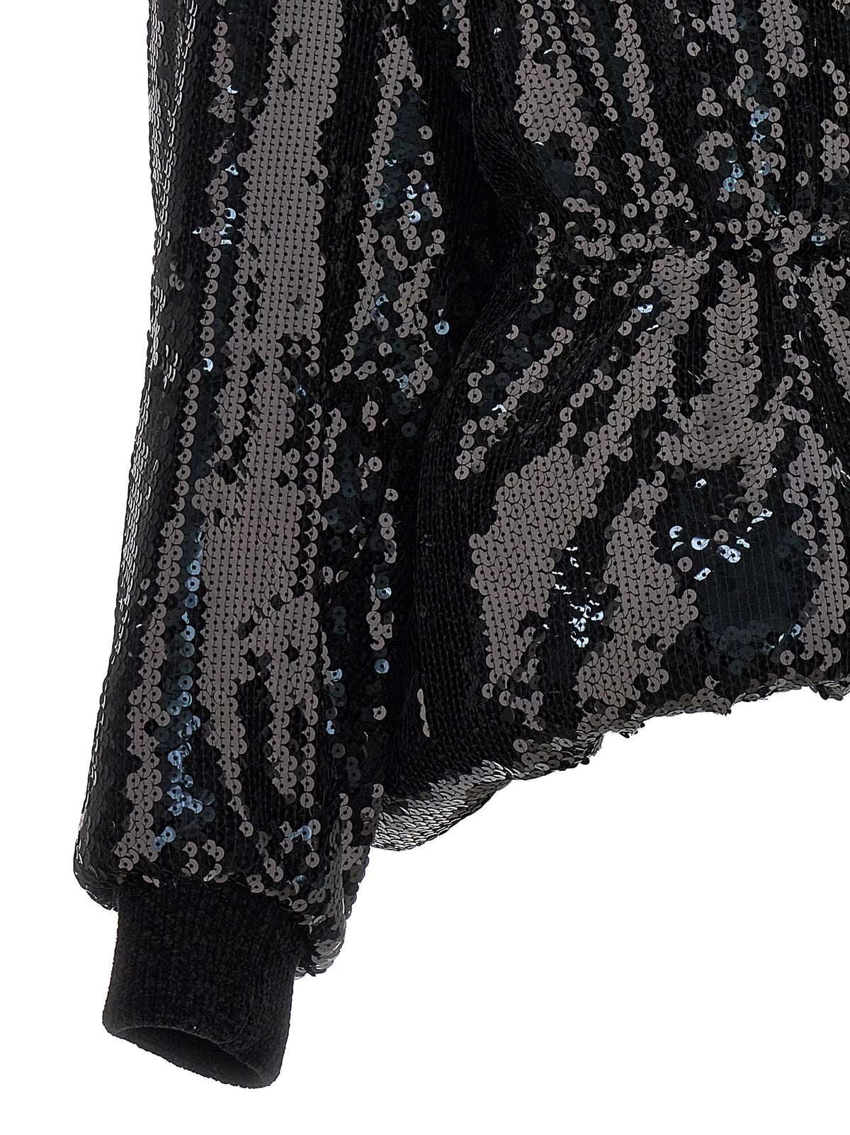 Alexandre Vauthier Sequin Bomber Jacket Black