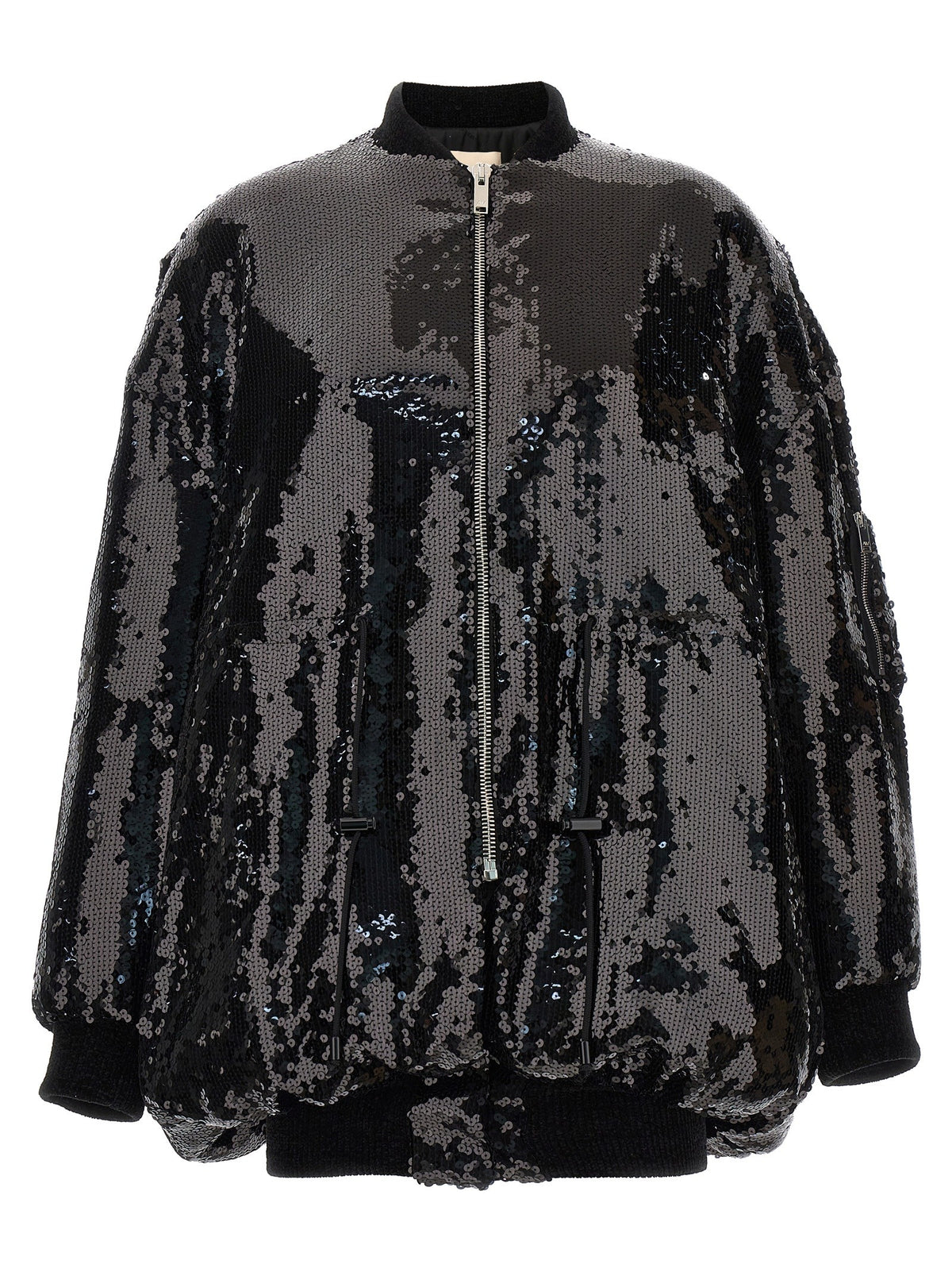 Alexandre Vauthier Sequin Bomber Jacket Black