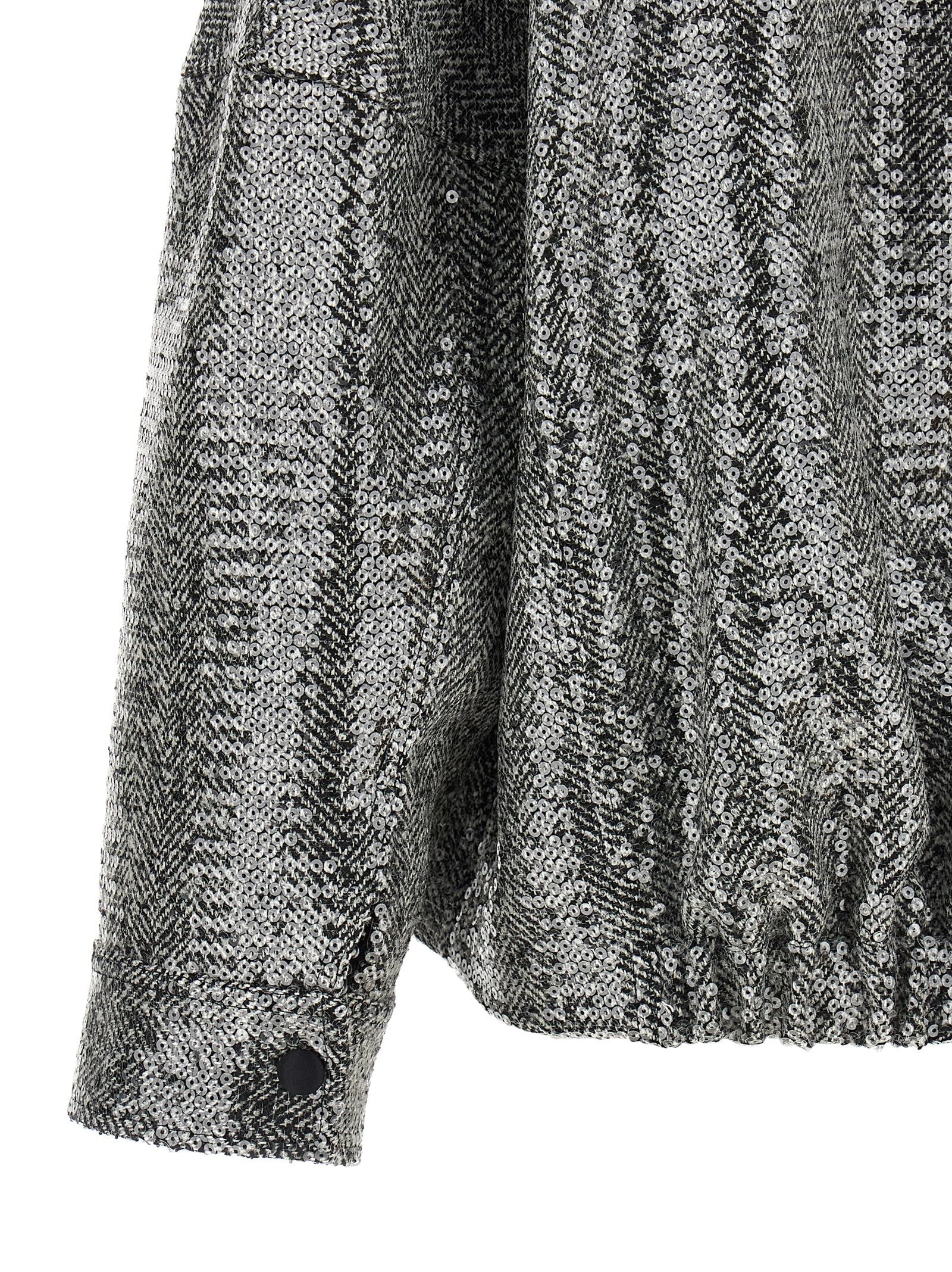 Pinko Sequin Caban Silver