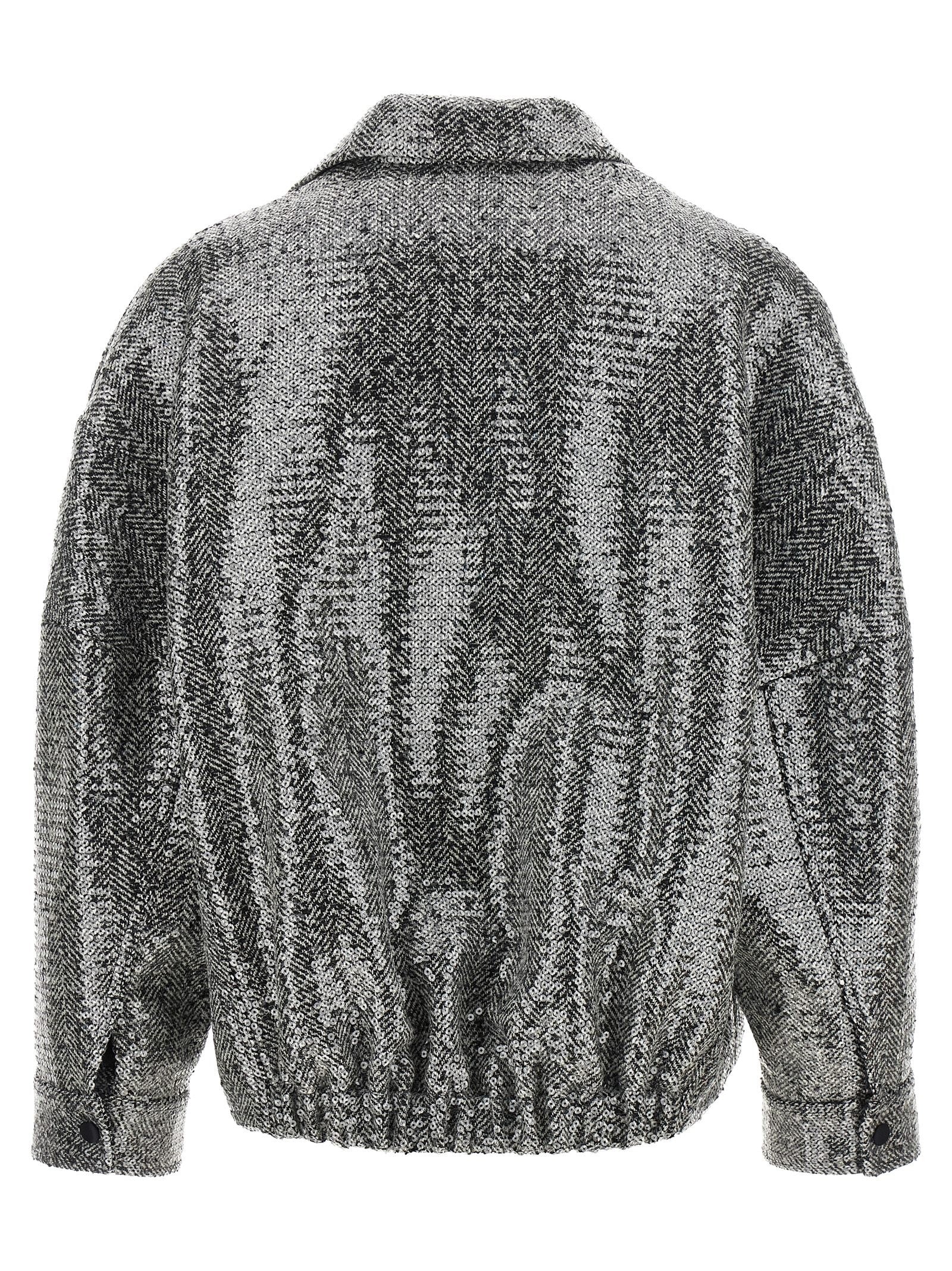Pinko Sequin Caban Silver