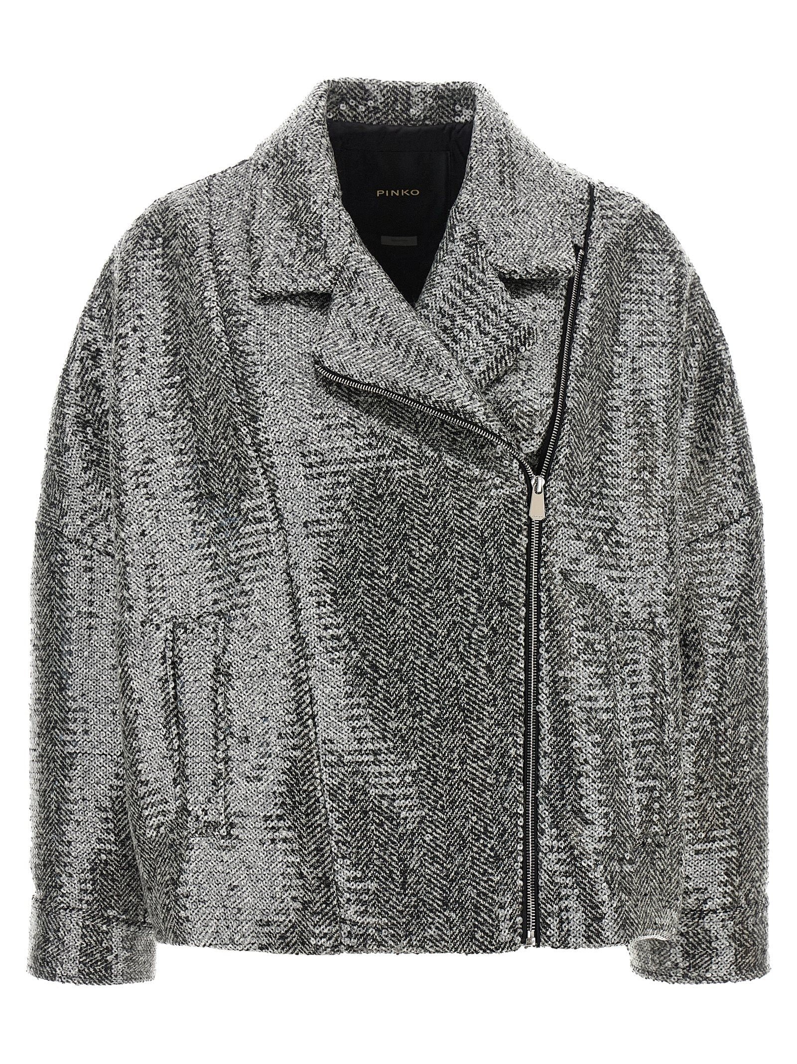 Pinko Sequin Caban Silver