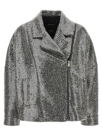 Pinko Sequin Caban Silver
