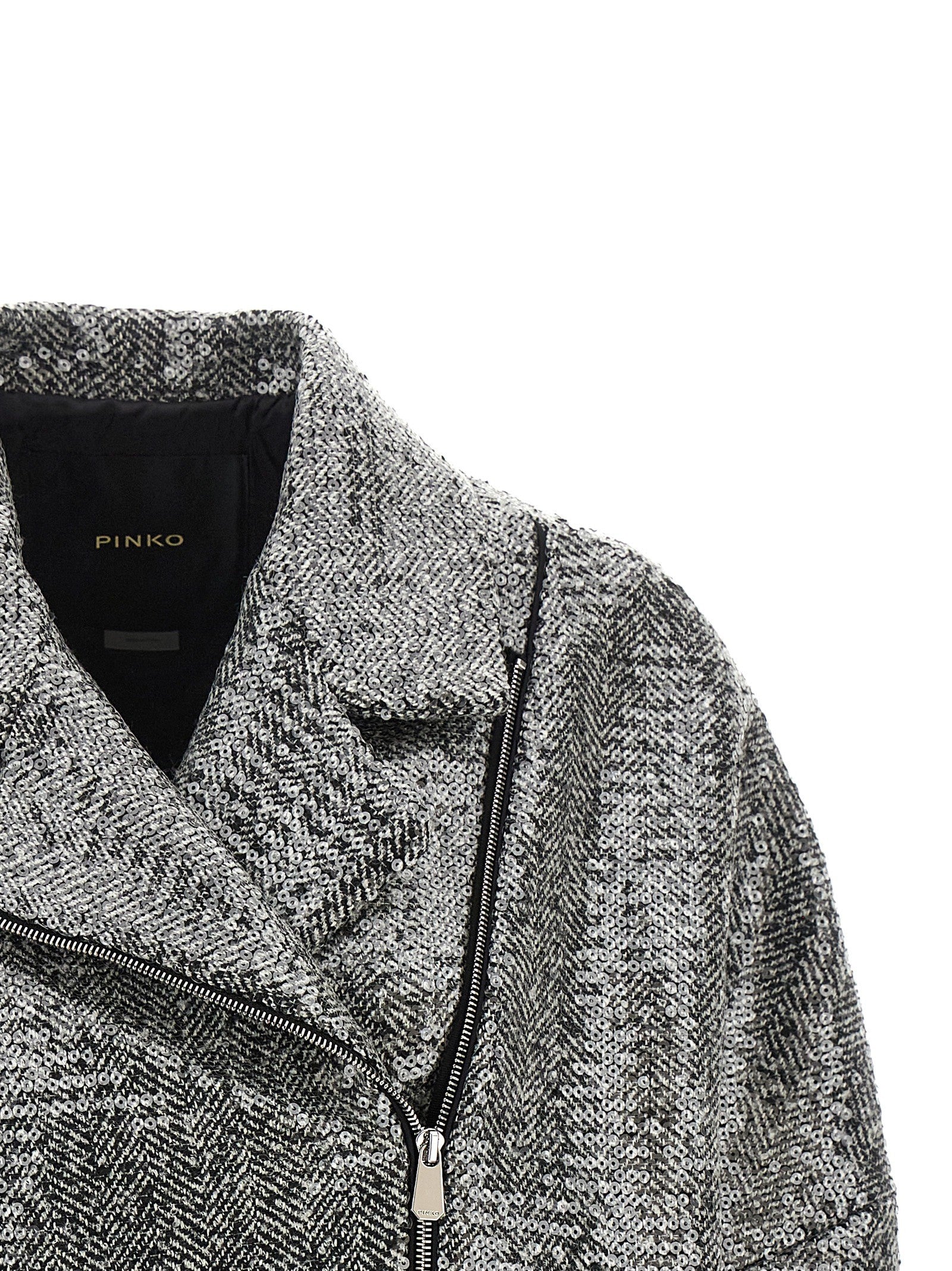 Pinko Sequin Caban Silver