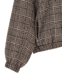 Brunello Cucinelli Sequin Check Bomber Jacket Brown
