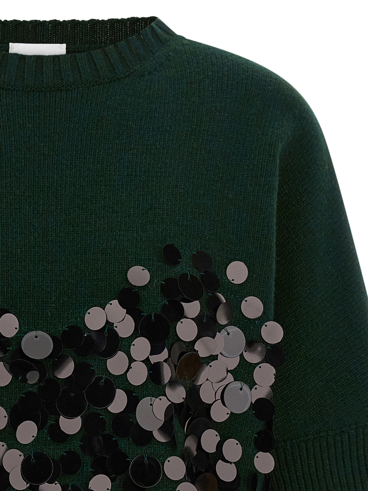 Nude Lucy Sequin Cropped Sweater Green